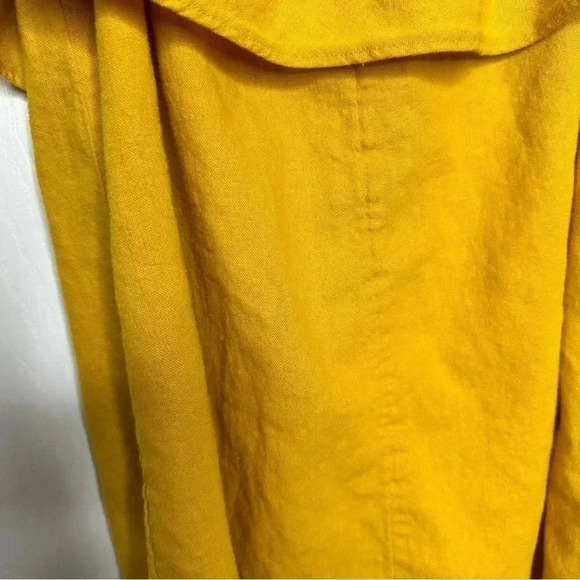 Old Navy Off The Shoulder  Mini Dress Ruffles Linen Yellow Size Extra Small - Picture 13 of 16